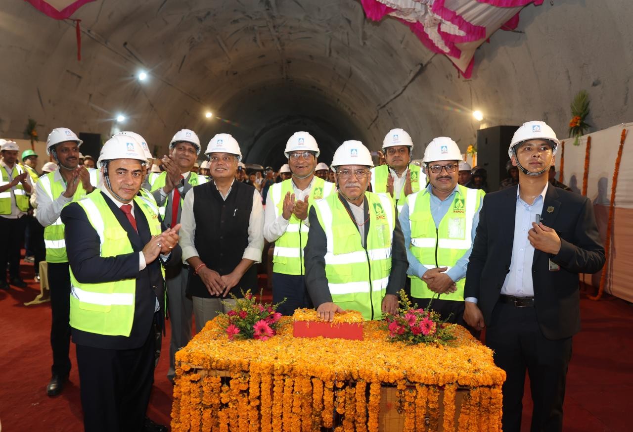 Visit of Rt. Hon’ble Prime Minister of Nepal Sh. Pushpa Kamal Dahal to 900 MW Arun-3 HEP For Final 11.837 Km HRT Breakthrough on 04.06.2024